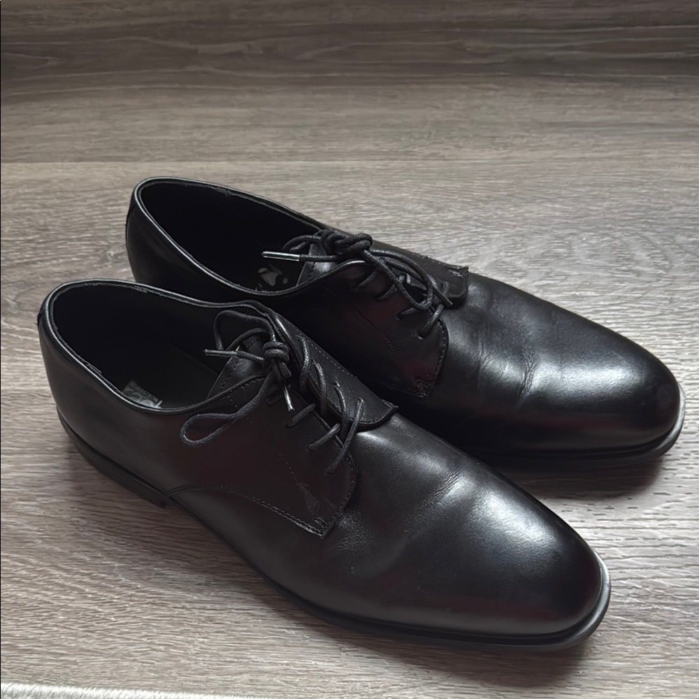 Nordstrom Men's Black Leather Oxfords Dress Shoes